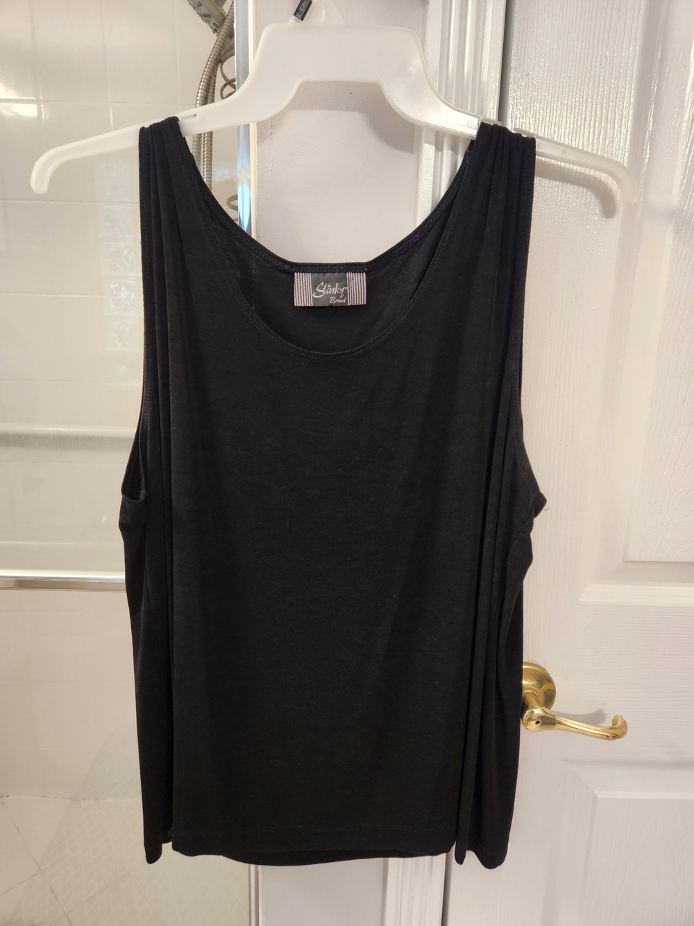 Slinky Brand Black Scoop Neck Women's Tank Top XL